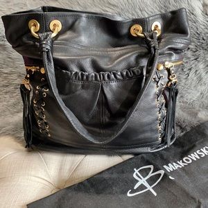 B. Makowsky Black Leather Bag with dust bag